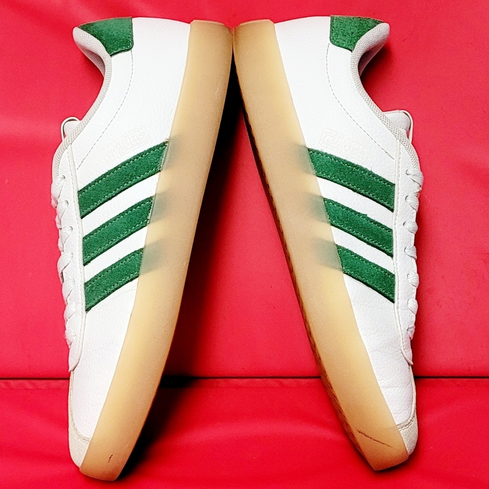 Adidas VL Court 3.0 Green Stripes Men's Casual Sneakers #133595173 size 8 - Picture 4 of 11
